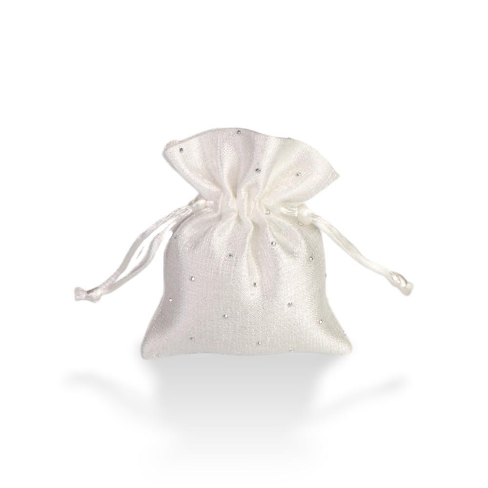 SACCHETTO BIANCO PC STRASS 8X10CM